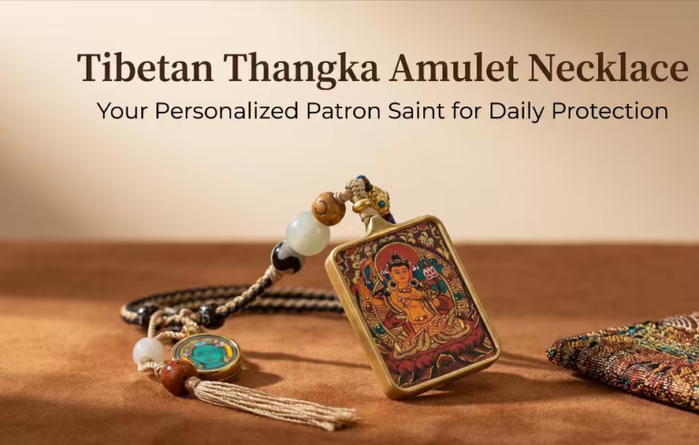 Sacred Tibetan Thangka Pendant – Your Personal Guardian of Blessings & Serenity